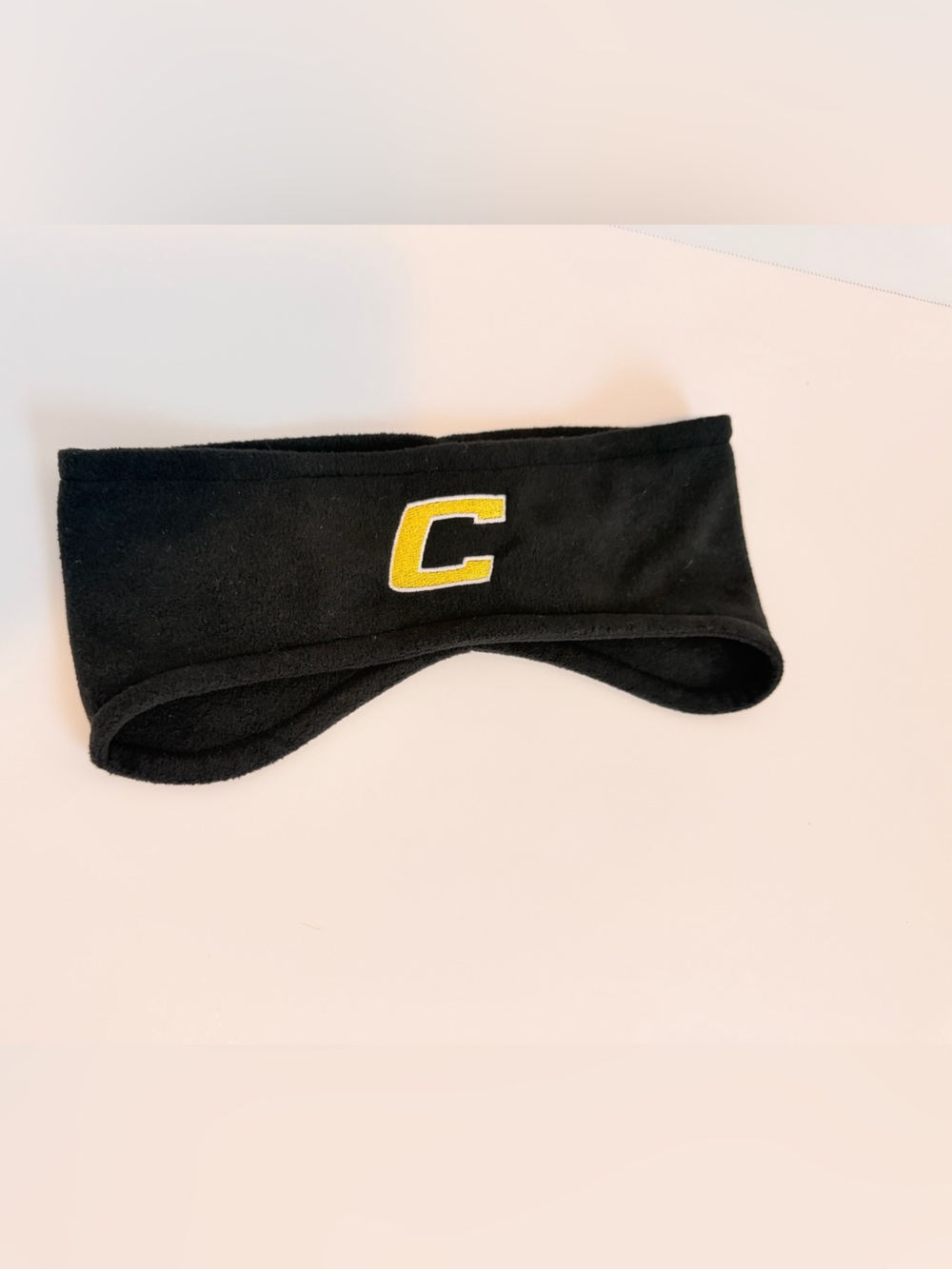 Under Armour Black Fleece Ear Warmer Headband with Yellow 'C' Patch